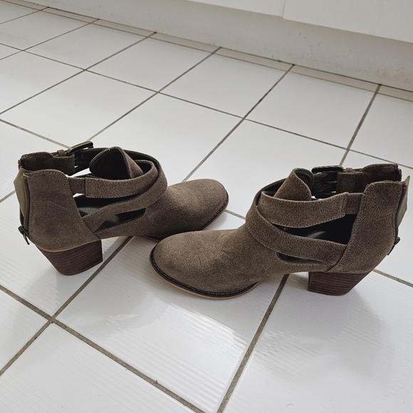 Harlow Suede Fall Ankle booties Green Sz US 9 - Picture 9 of 11